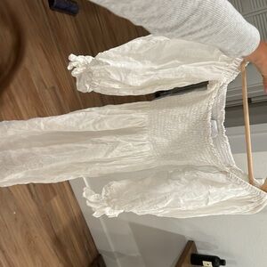 White linen atlanta sleeper dress XS